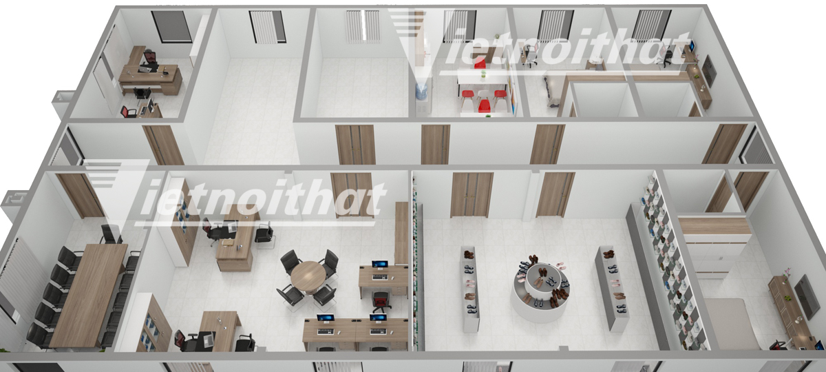 dự án thiết kế nội thất văn phòng công ty cổ phần giày Hải Dương tầng 3
